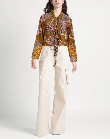 Woman Shirt Camel Size S Cotton