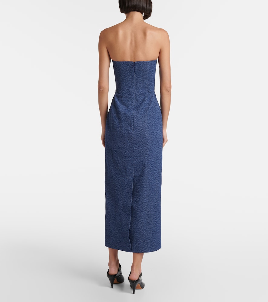 Alba strapless denim midi dress