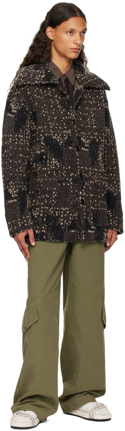 Dries Van Noten Khaki Loose-Fit Cargo pants