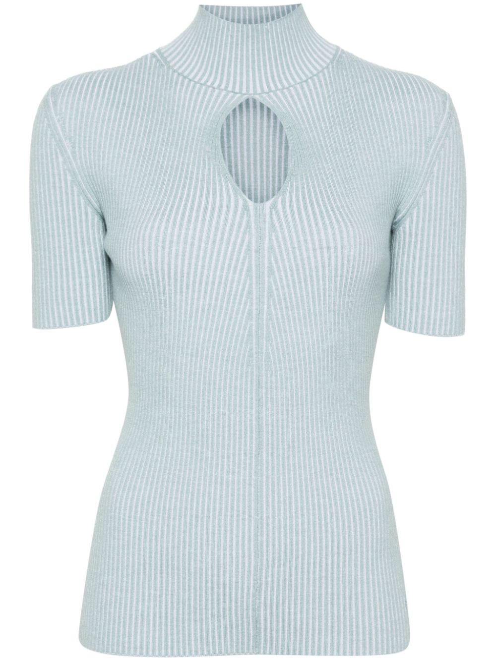 Cut-out detail knitted top - Blue