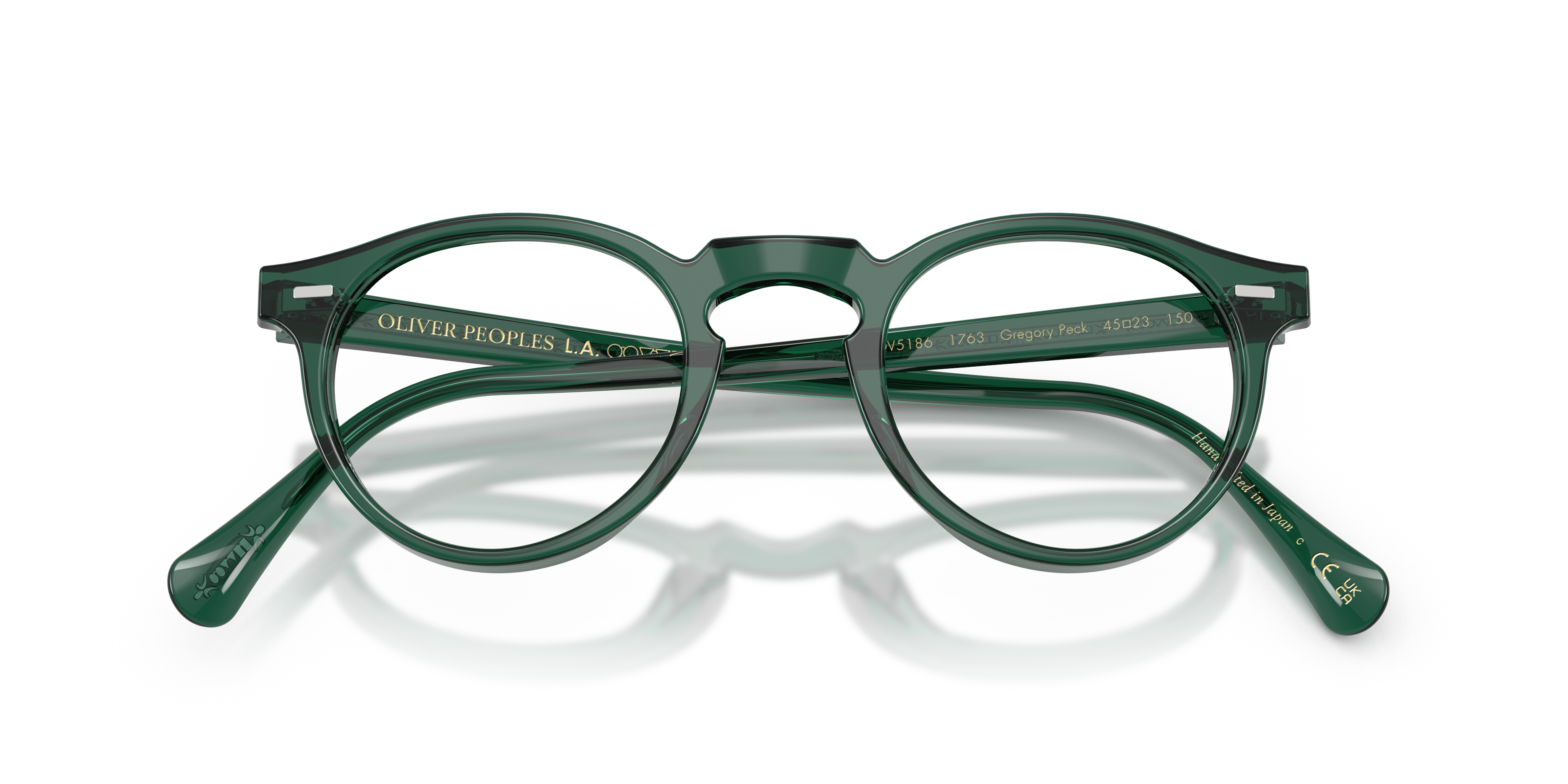 Oliver Peoples Unisex Oliver Peoples OV5186 GREGORY PECK 1763 Monturas ópticas Acetato Verde Transparente Pantos Norma