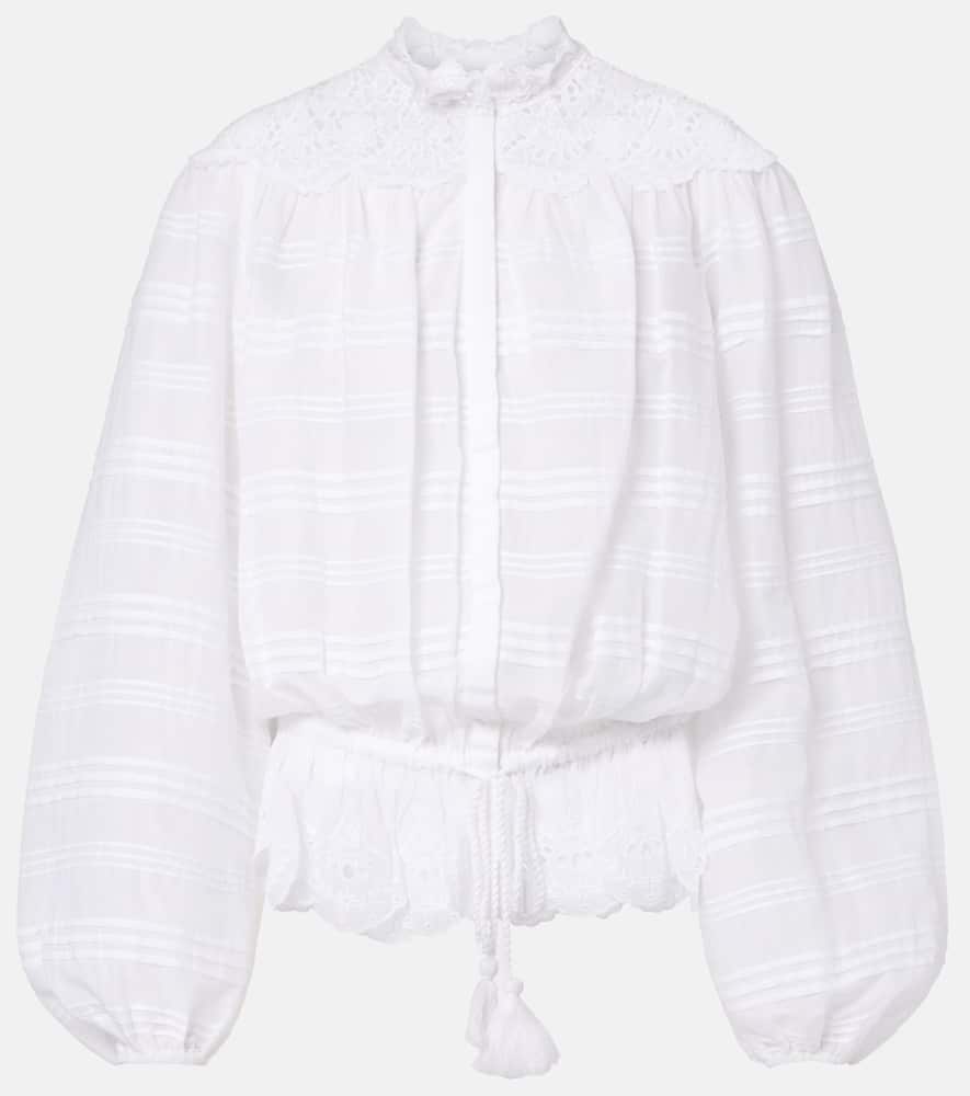 Polly lace and cotton blouse