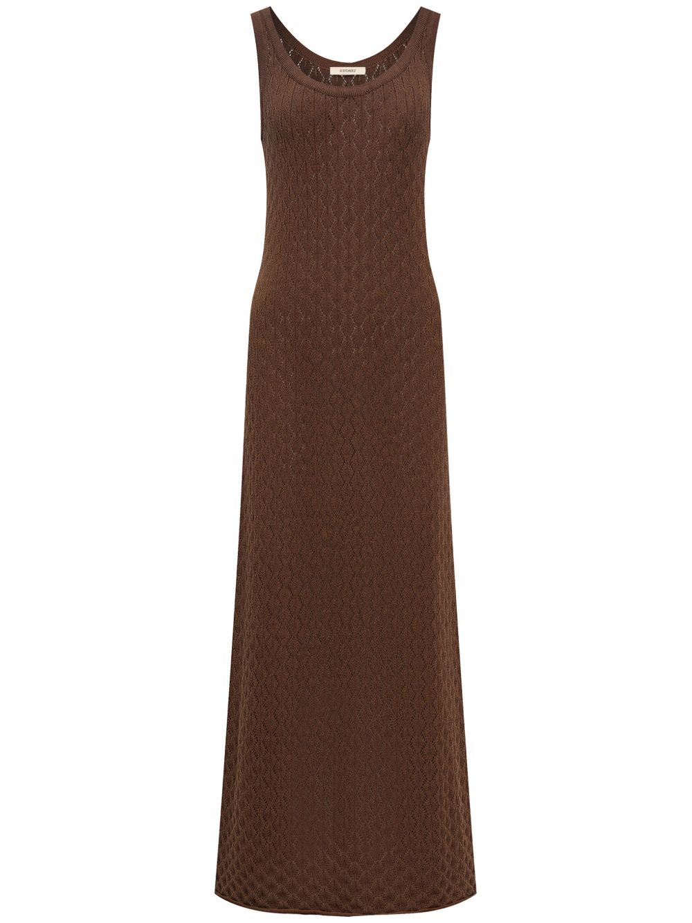 Open-knit maxi dress - Brown