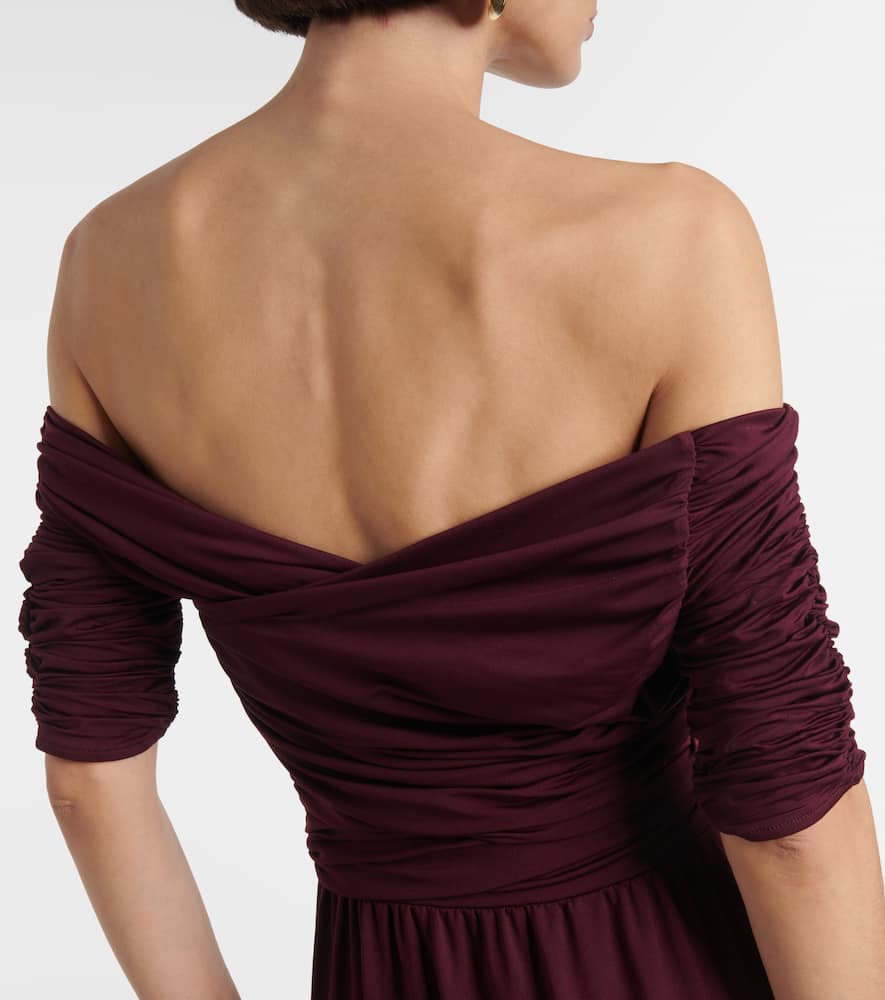 Charlotte ruched jersey midi dress