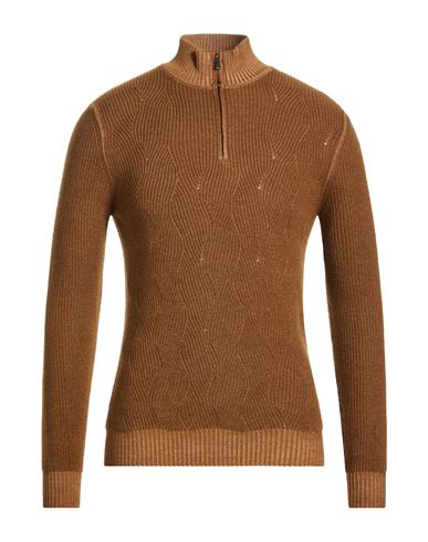 Man Sweater Camel Size 38 Wool