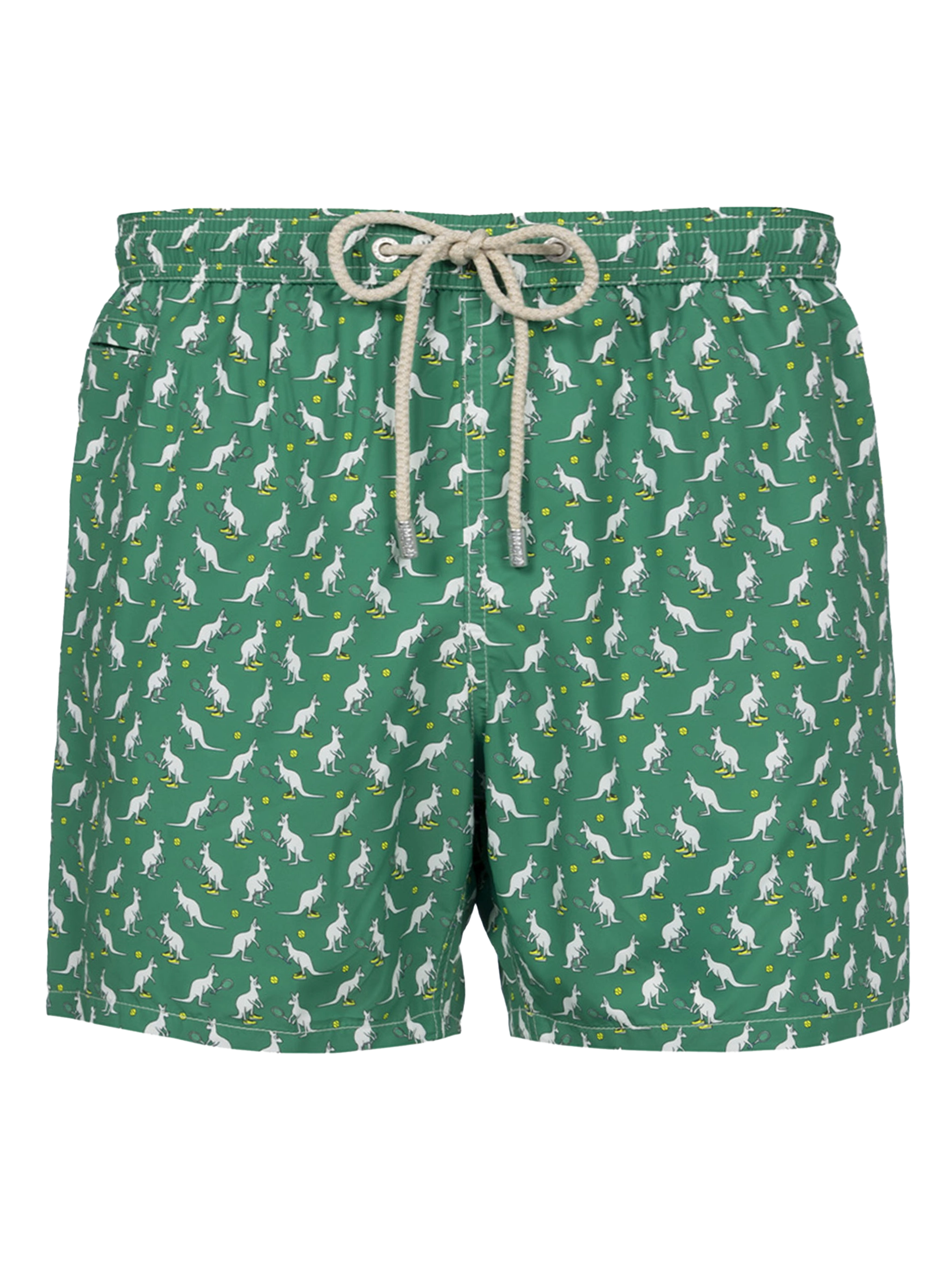Man Lightweight Fabric Swim-Shorts Lighting Micro Fantasy With Australian Brand Logo Print Special Edition Green Swimshort - Men