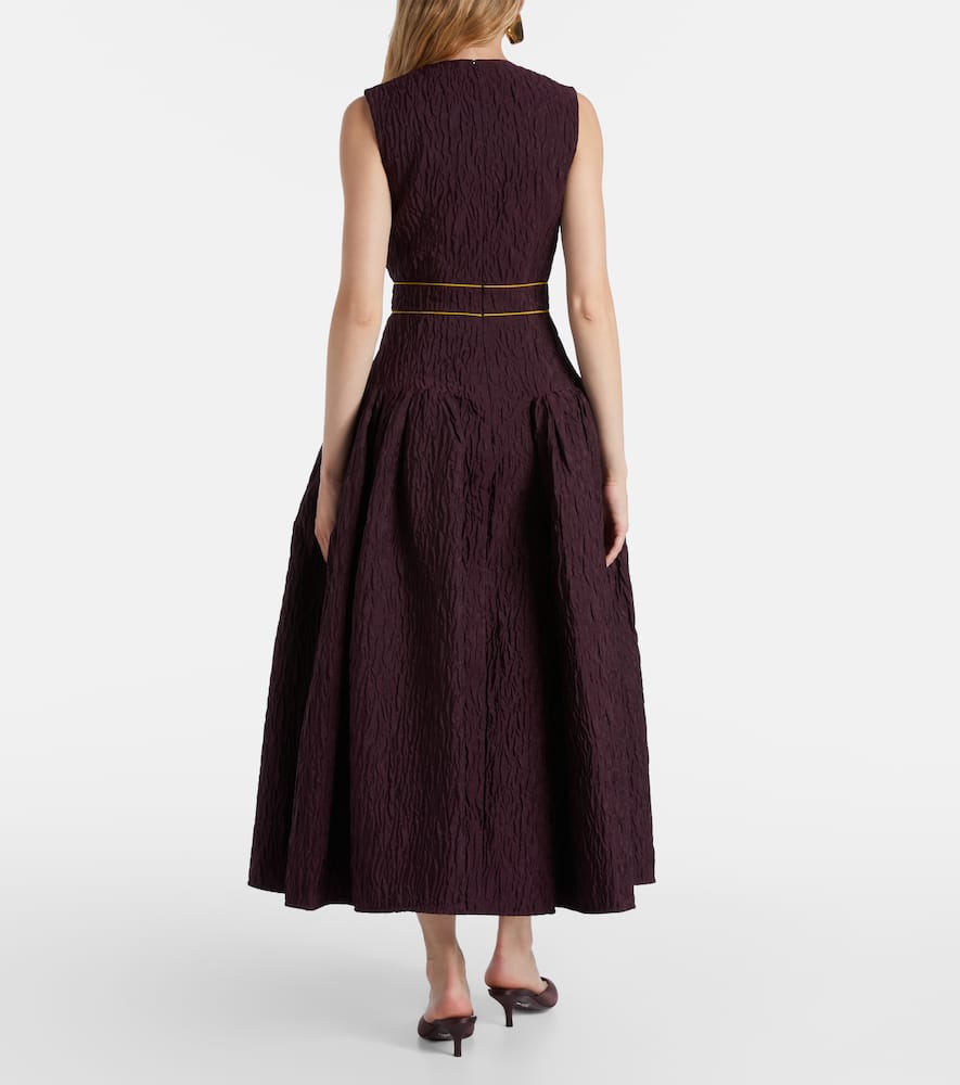 Aya smocked cloque midi dress