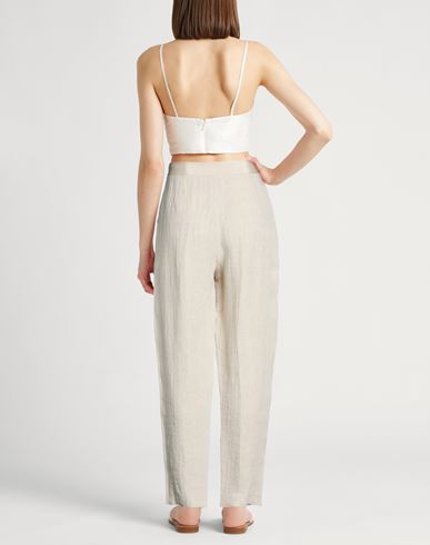 Woman Pants Beige Size 8 Linen, Viscose
