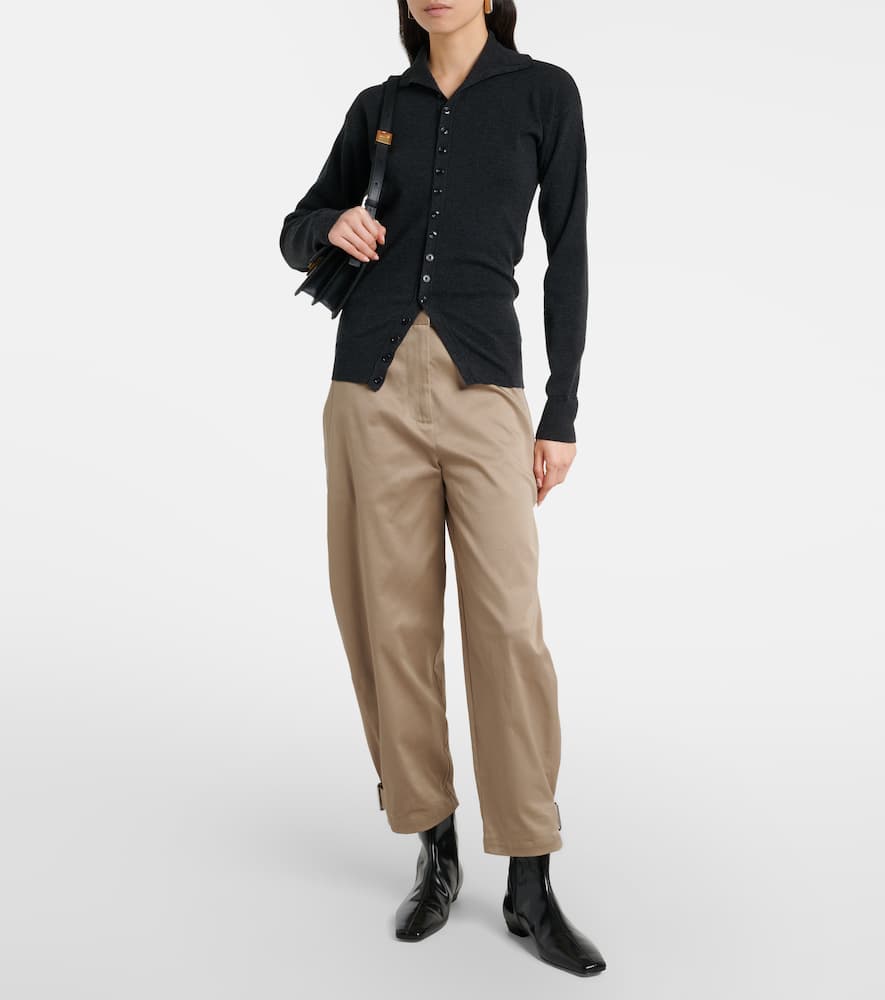 Serene cotton barrel-leg pants