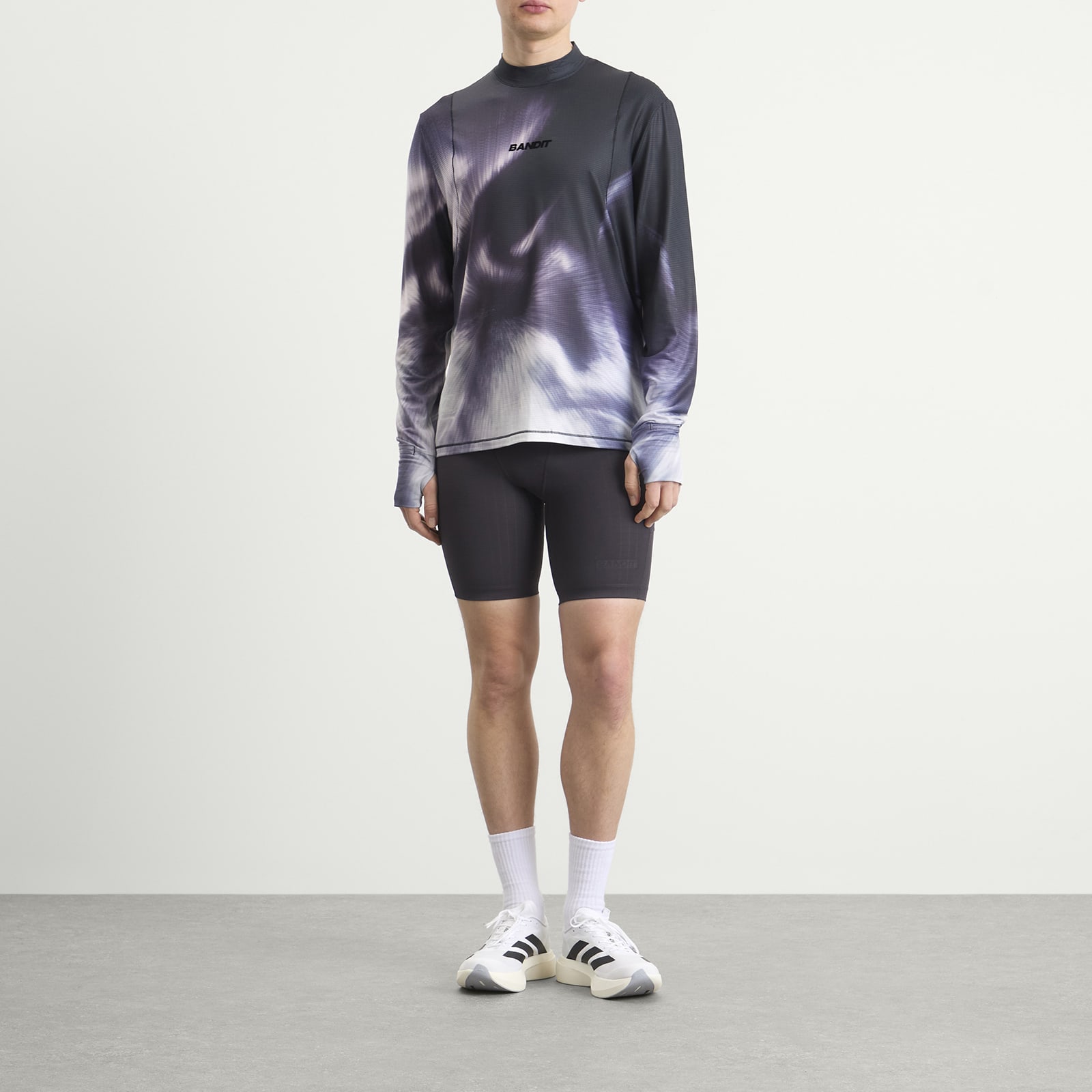 Men's Aura Grid Mockneck Long Sleeve Haze Multi