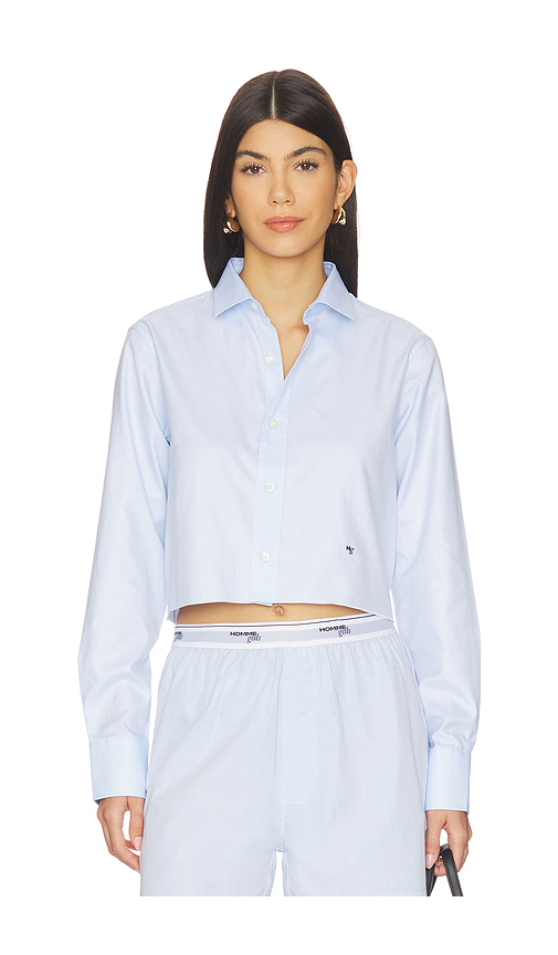 HOMMEgirls Original Cropped Shirt in Baby Blue. - L also in