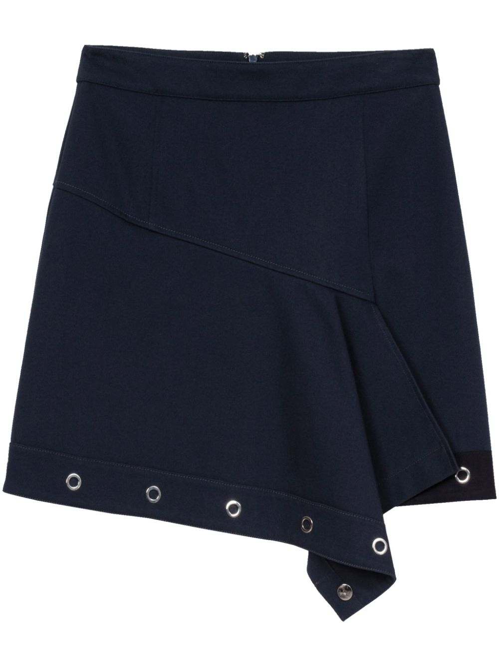 Deconstructed cotton asymmetric skirt - Blue