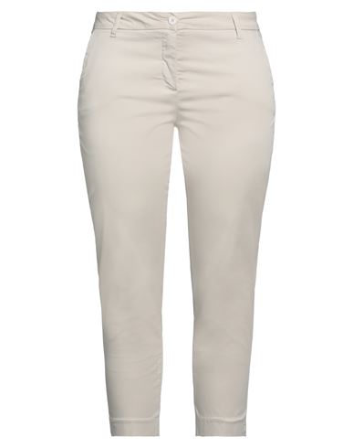 Woman Pants Beige Size 12 Cotton, Elastane