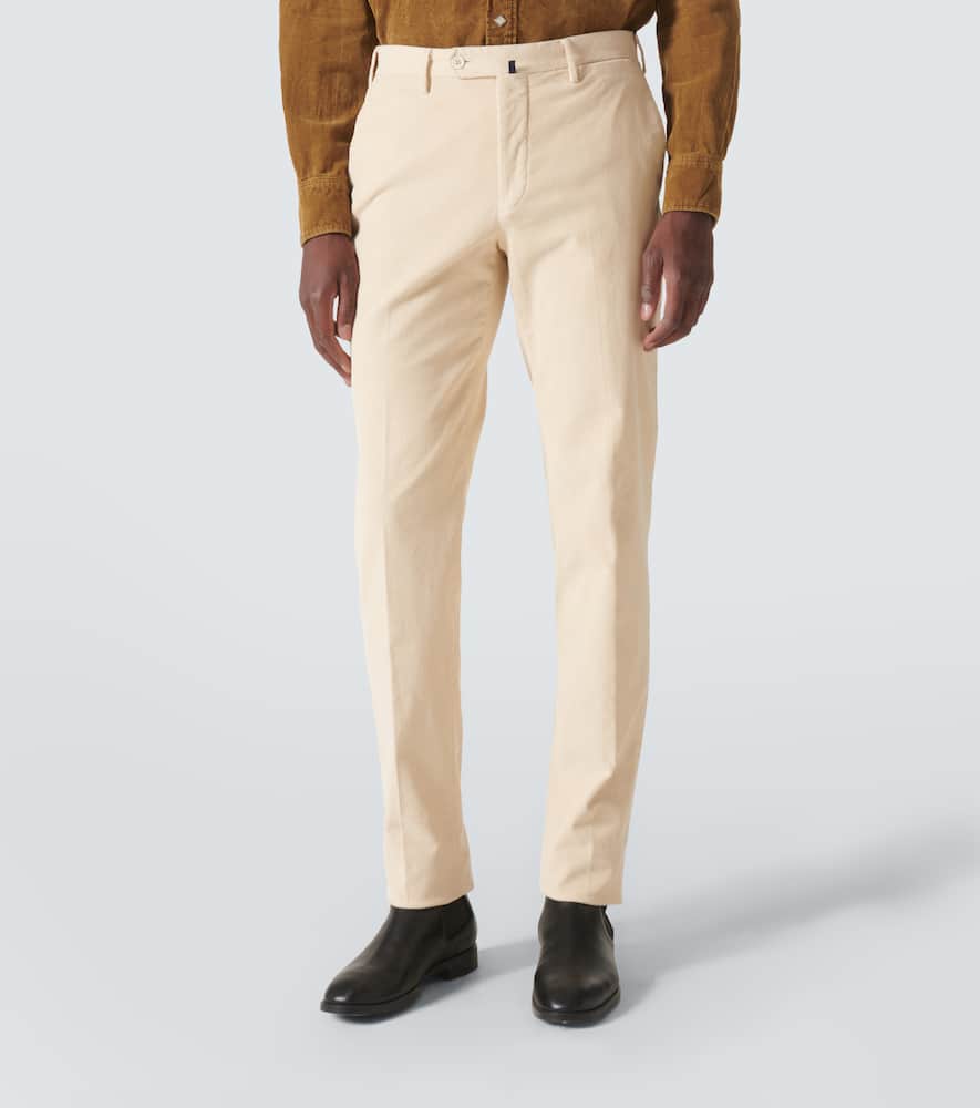 Cotton corduroy straight pants