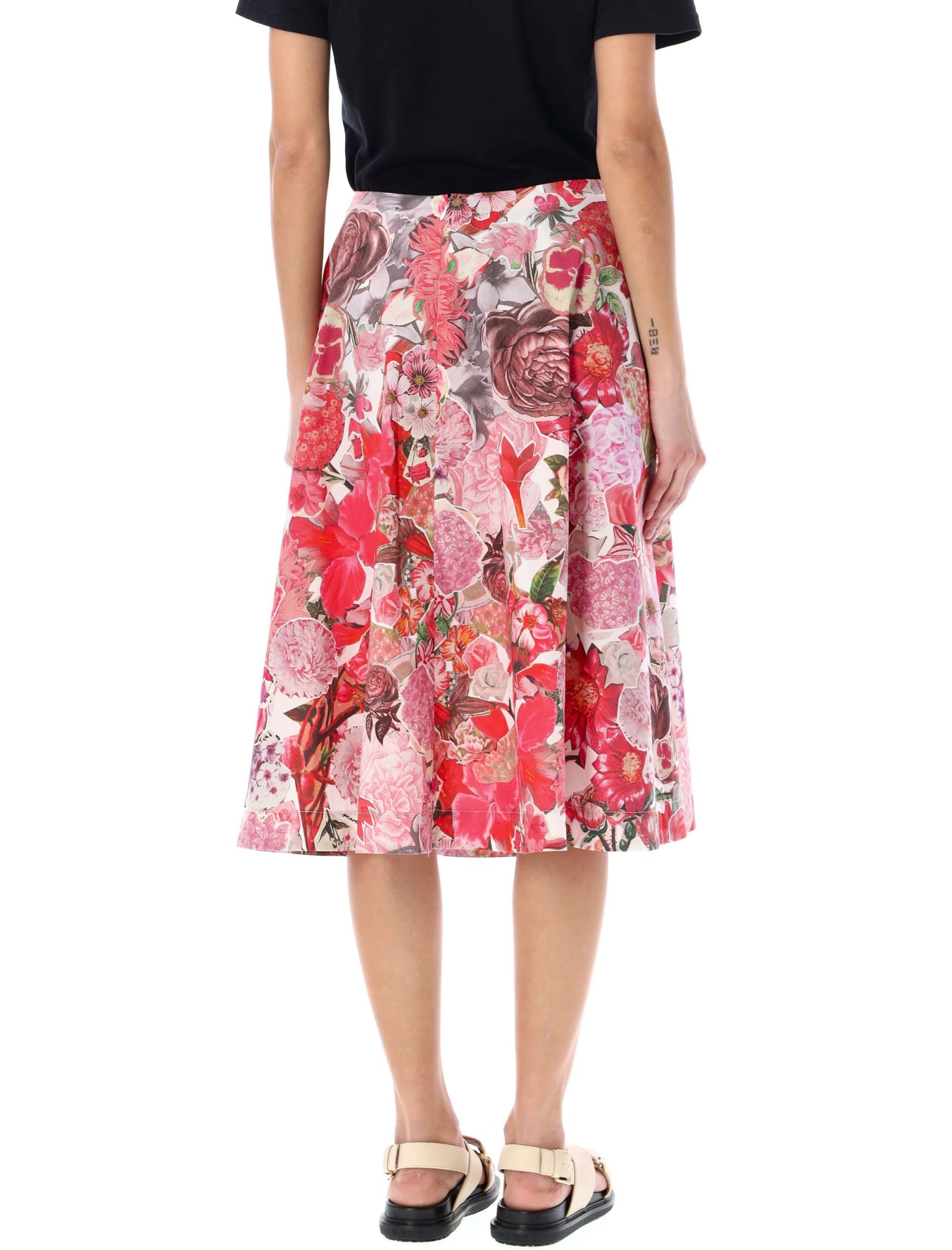 Floral Print Midi Skirt