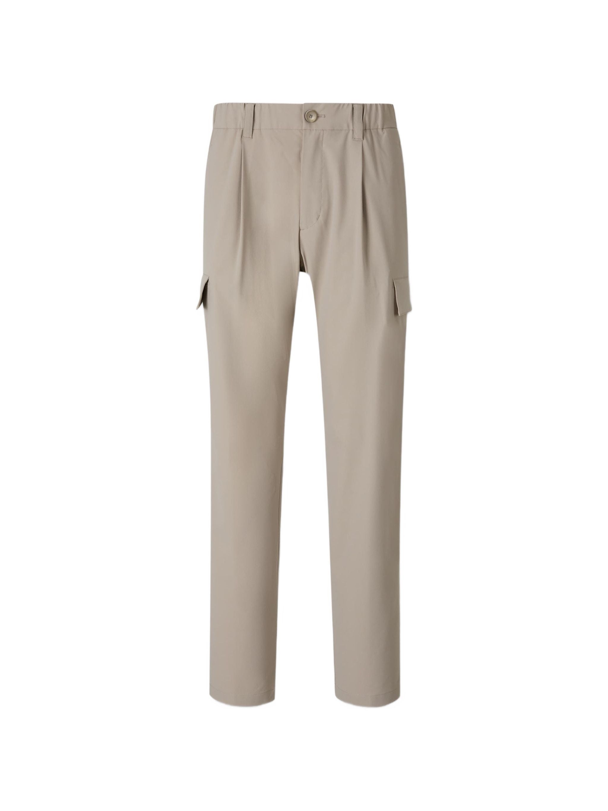 Melange-Effect Pleated Trousers for Men