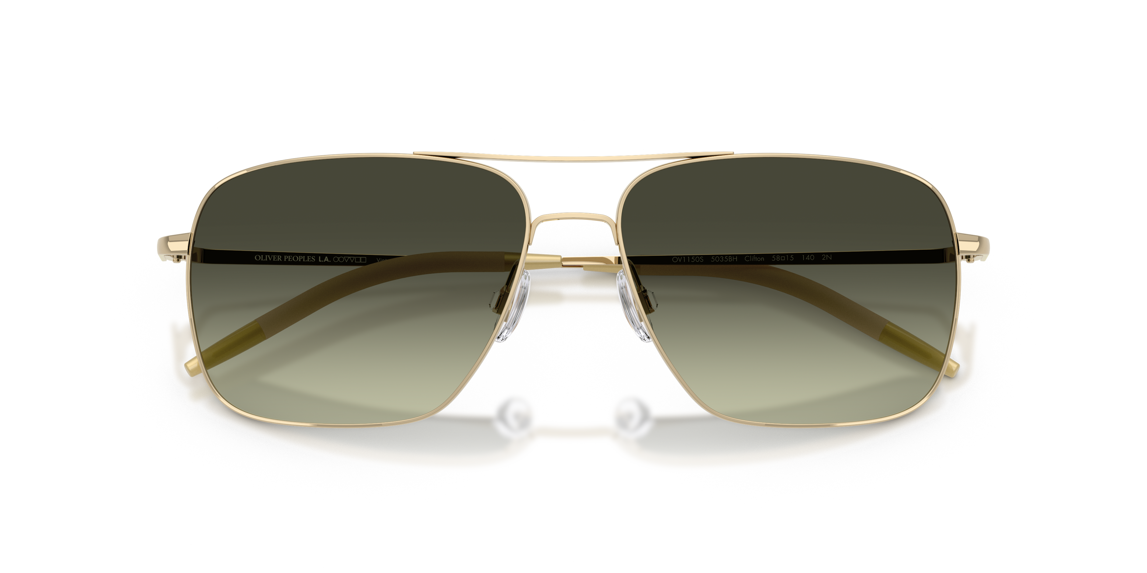 Oliver Peoples Man Oliver Peoples OV1150S CLIFTON 5035BH Sunglasses Metal Gold Green G15 Squared Norma