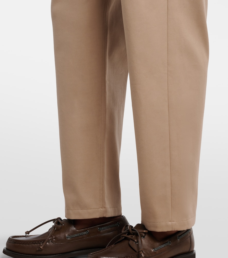 Cotton-blend straight pants