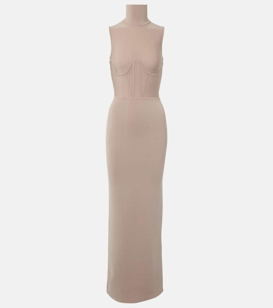Gwyneth knitted corset maxi dress