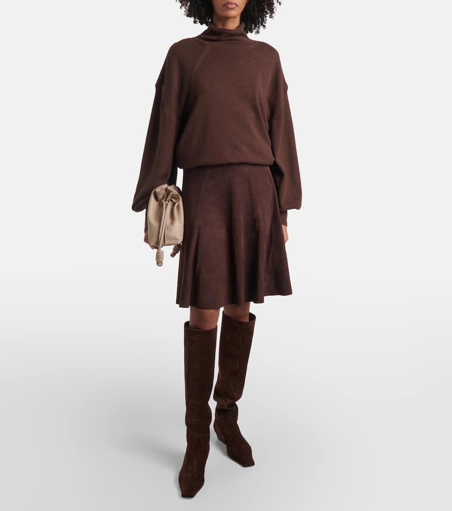 Rosalba suede midi skirt