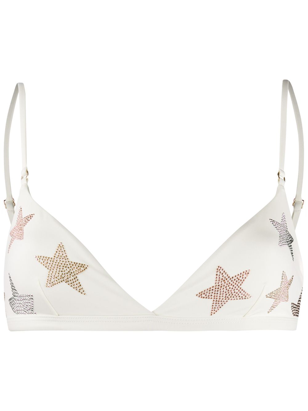 Star-embellished bikini top - Neutrals