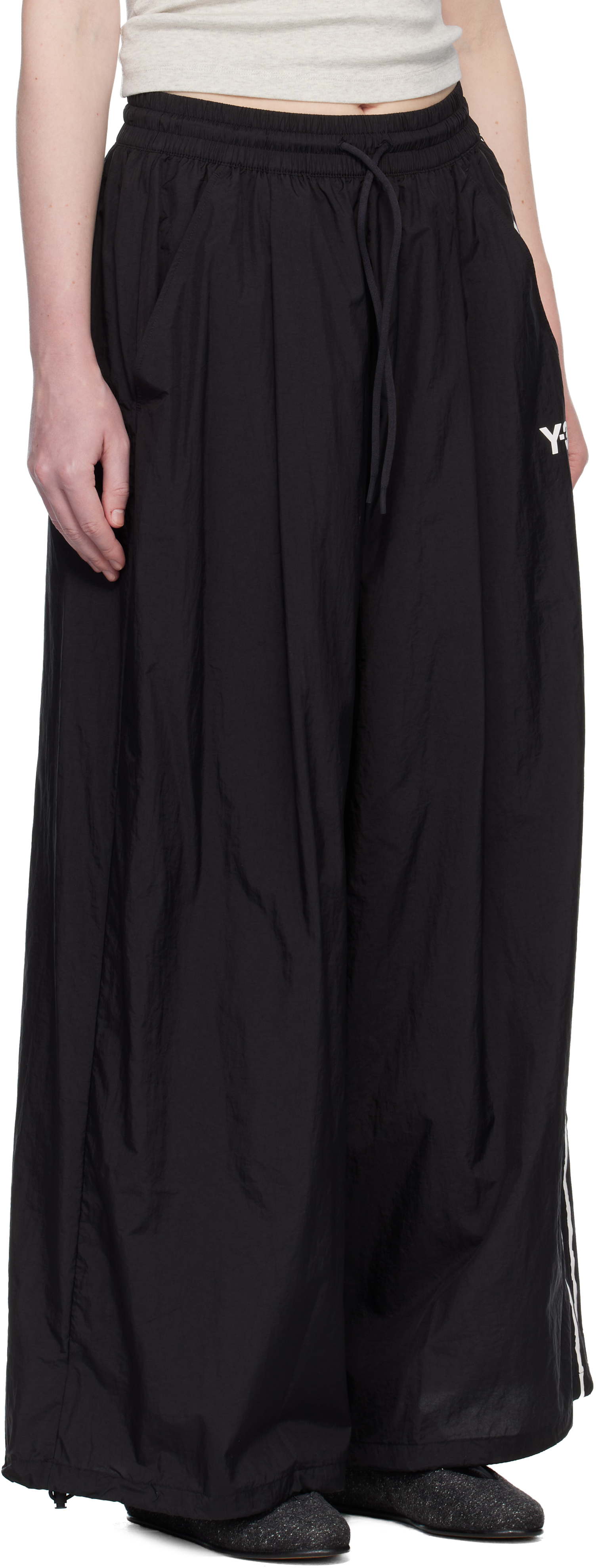 Black 3S Wide Track Pants