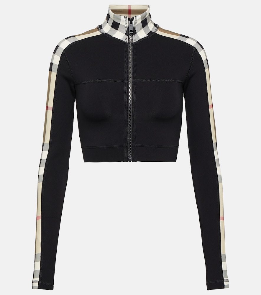 Check technical jersey track jacket
