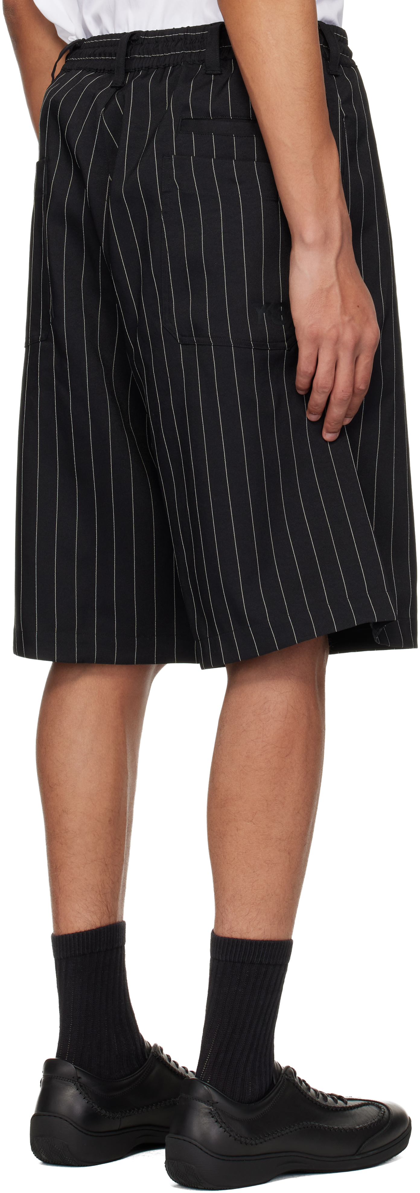Black Pinstripe Sport Uniform Shorts