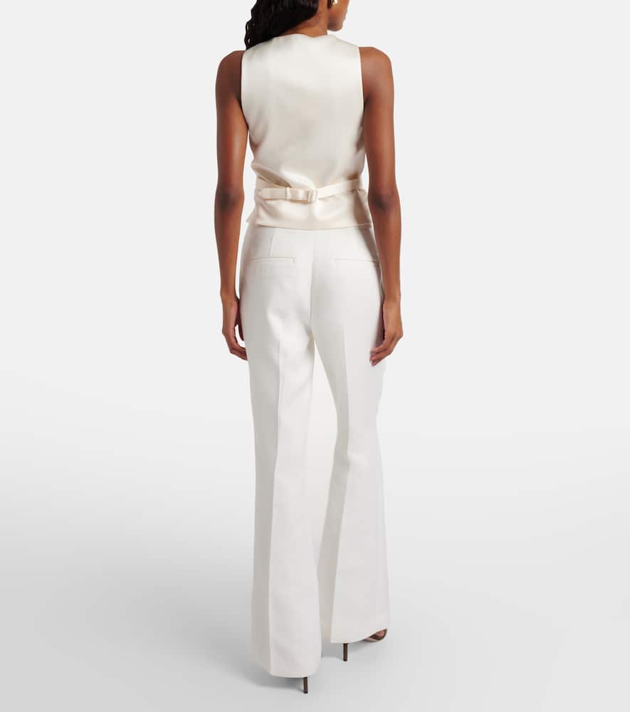 Mid-rise flared pants