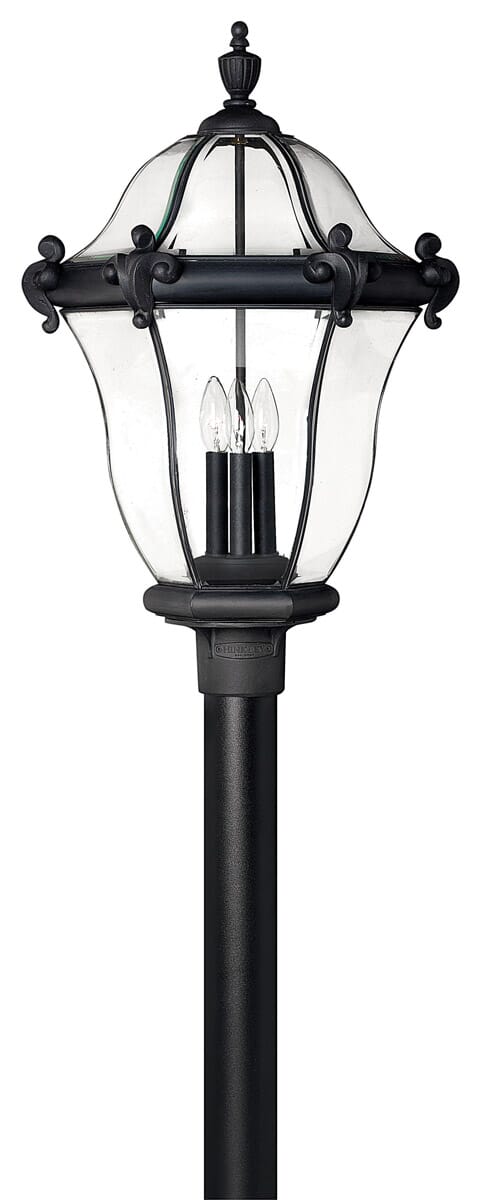 Museum Black LED Post Top Pier Mount from the San Clemente Collection