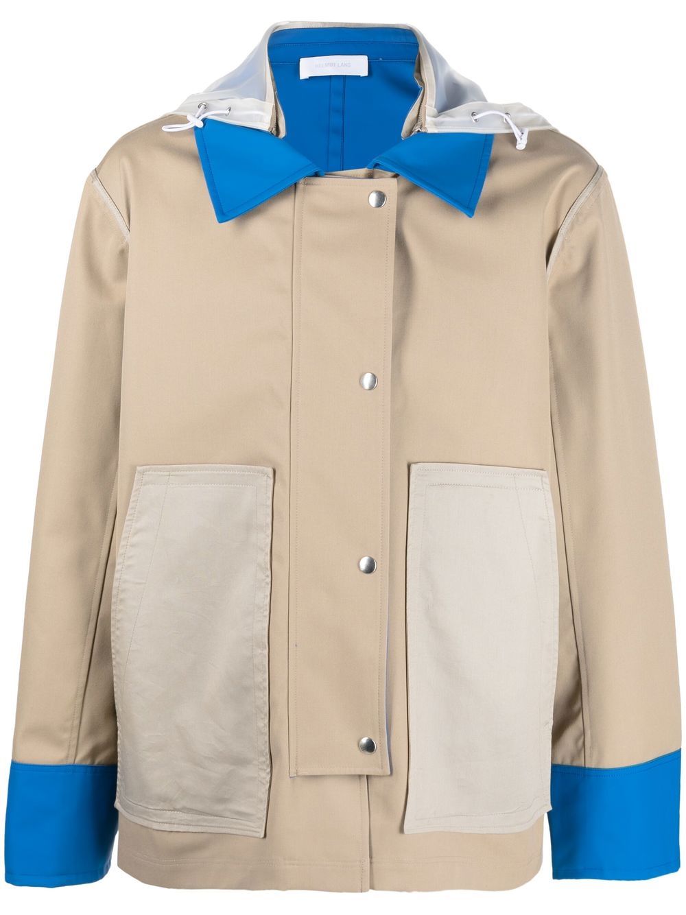 Colour-block single-breasted jacket - Neutrals