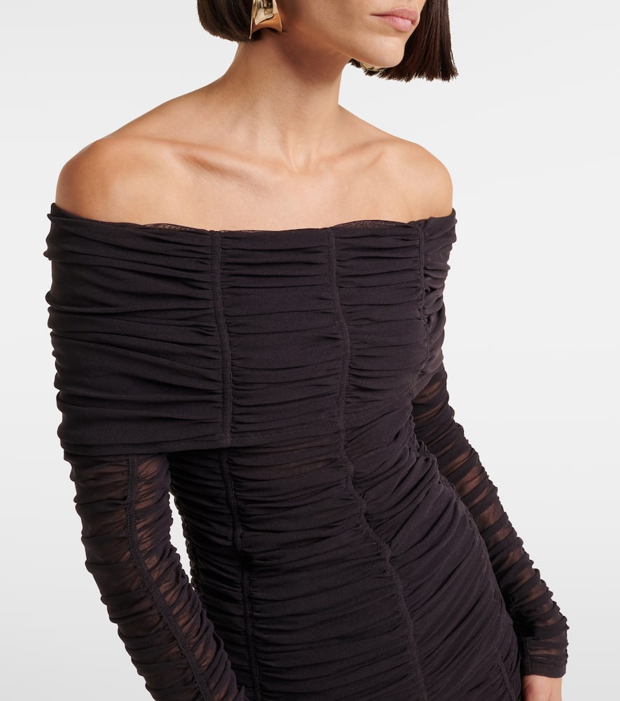 Ruched off-shoulder jersey top