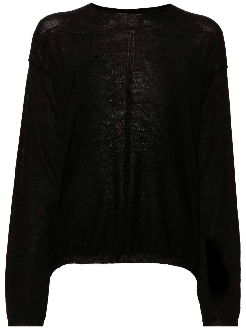 Seam-detail wool jumper - Black