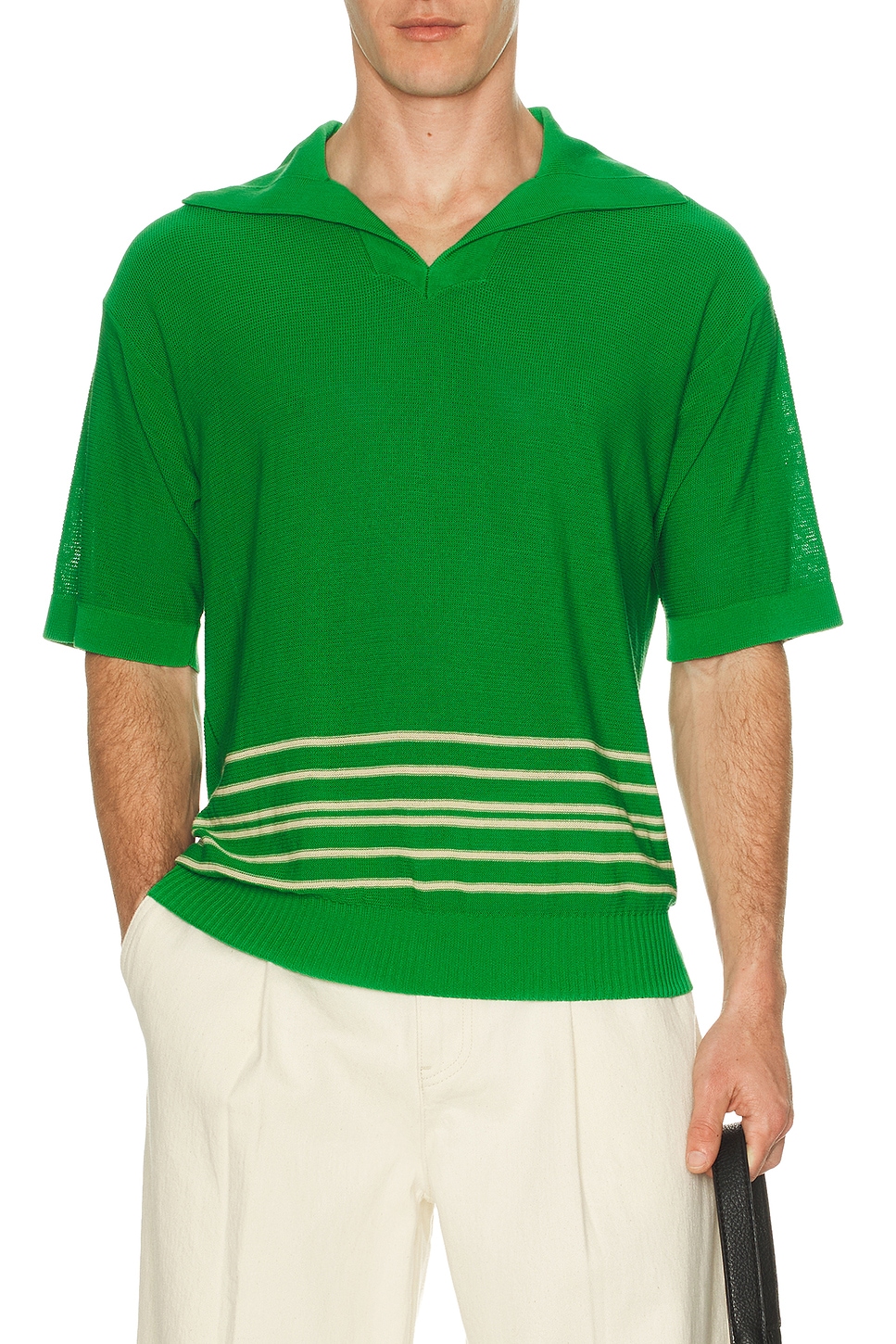 BODE Bentgrass Boxy Polo in Green - Green. XL/1X also in