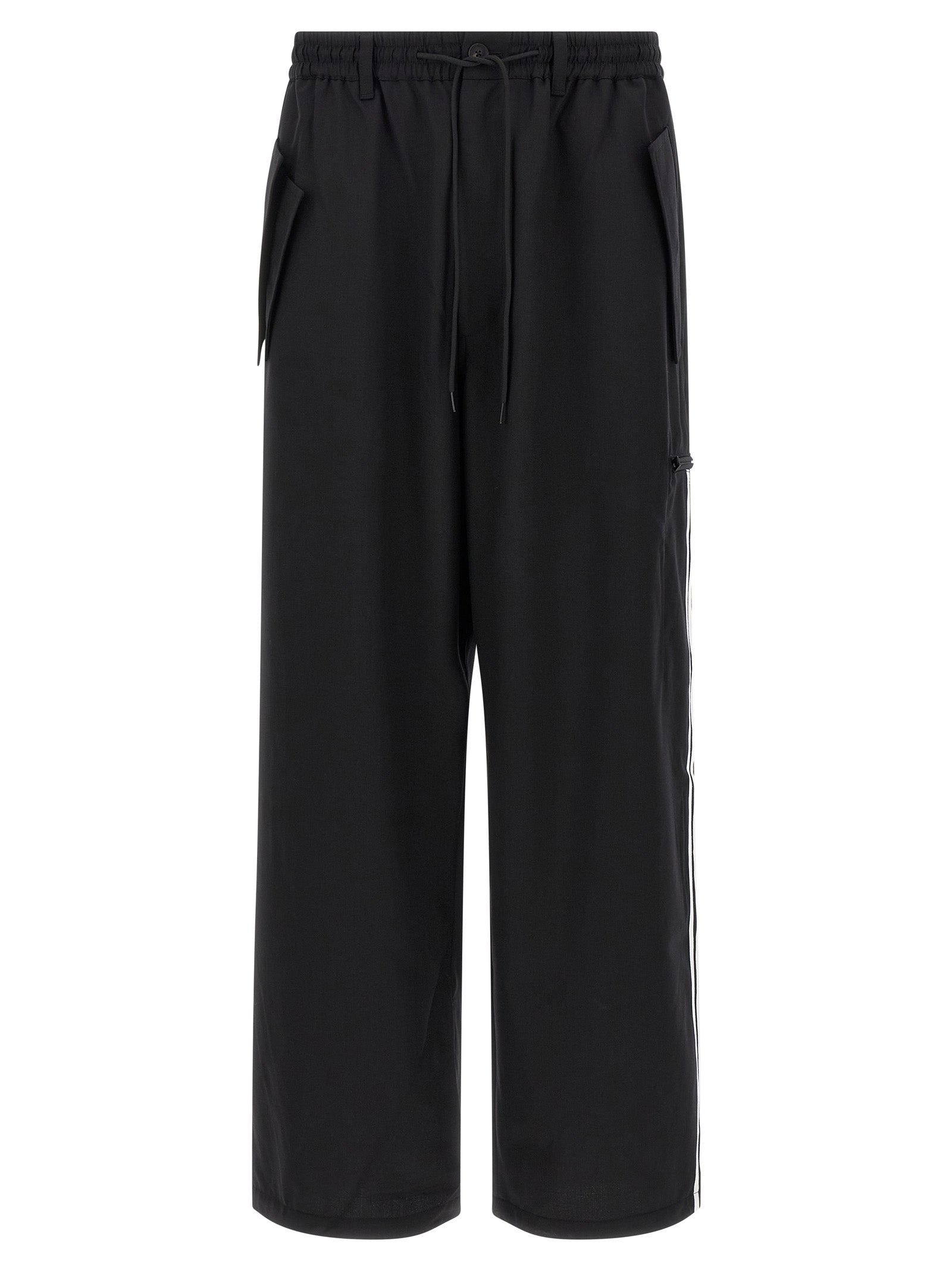 Wool-Blend Drawstring Joggers — Black