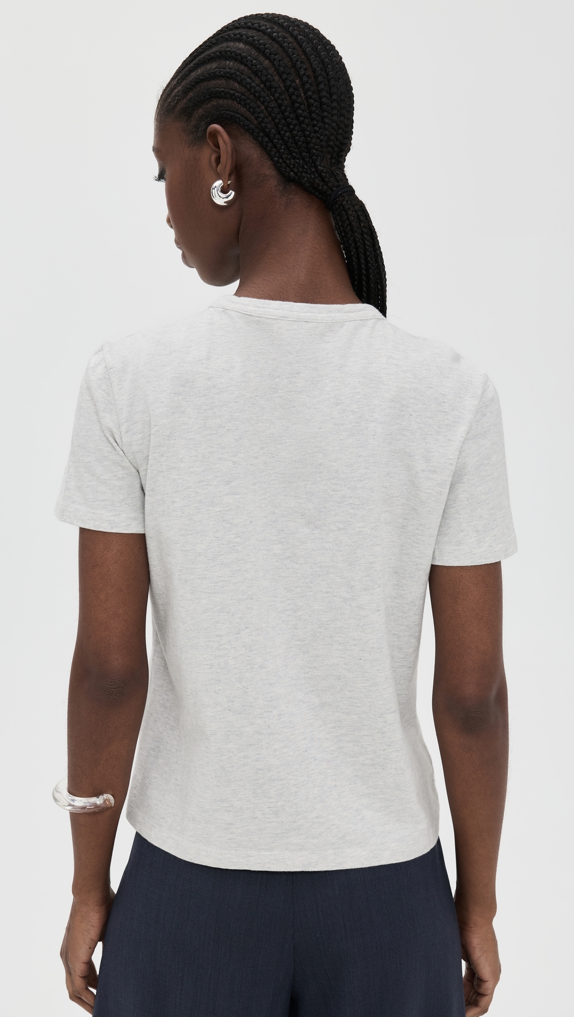 The Perfect Crewneck Tee in Allday Jersey Heather Slate