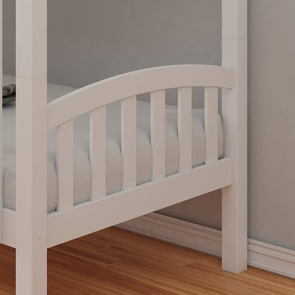 Bunk Bed Kids White 3ft with Mattress Single Pine Wooden Children Bedroom Furniture