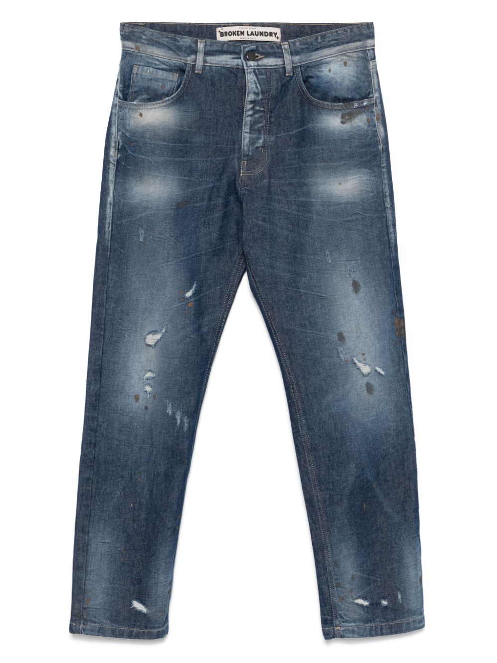 BROKEN LAUNDRY distressed-finish jeans - Blue
