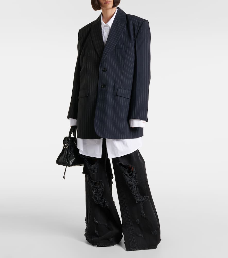 Pinstripe wool blazer