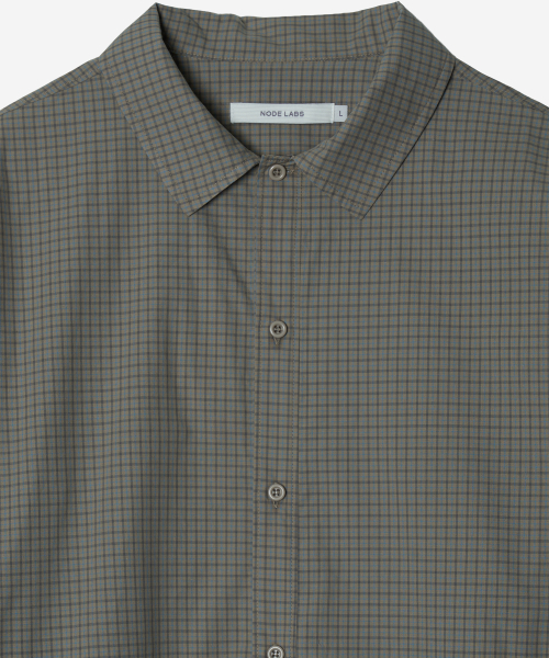 DEV:10 Layered Sleeve Check Shirt_Beige