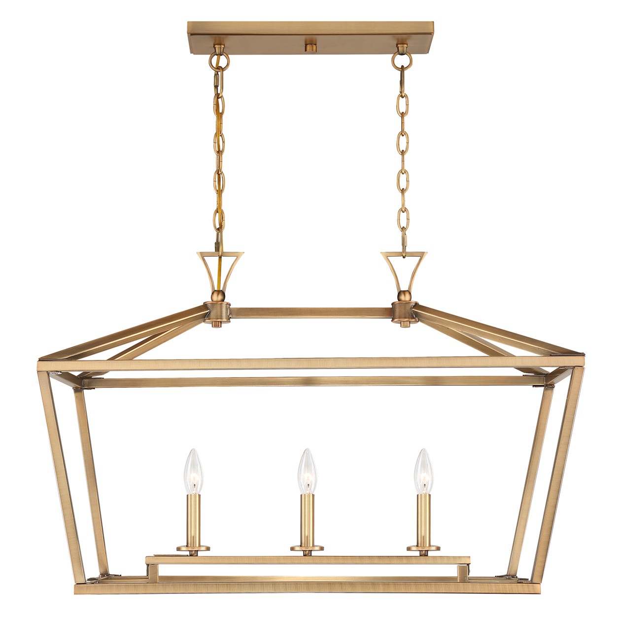 Savoy House Townsend 3-Light Linear Chandelier in Warm Bras