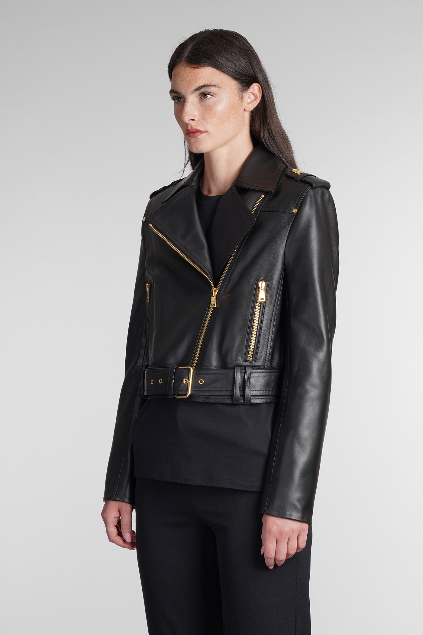 Leather Jacket In Black Leather