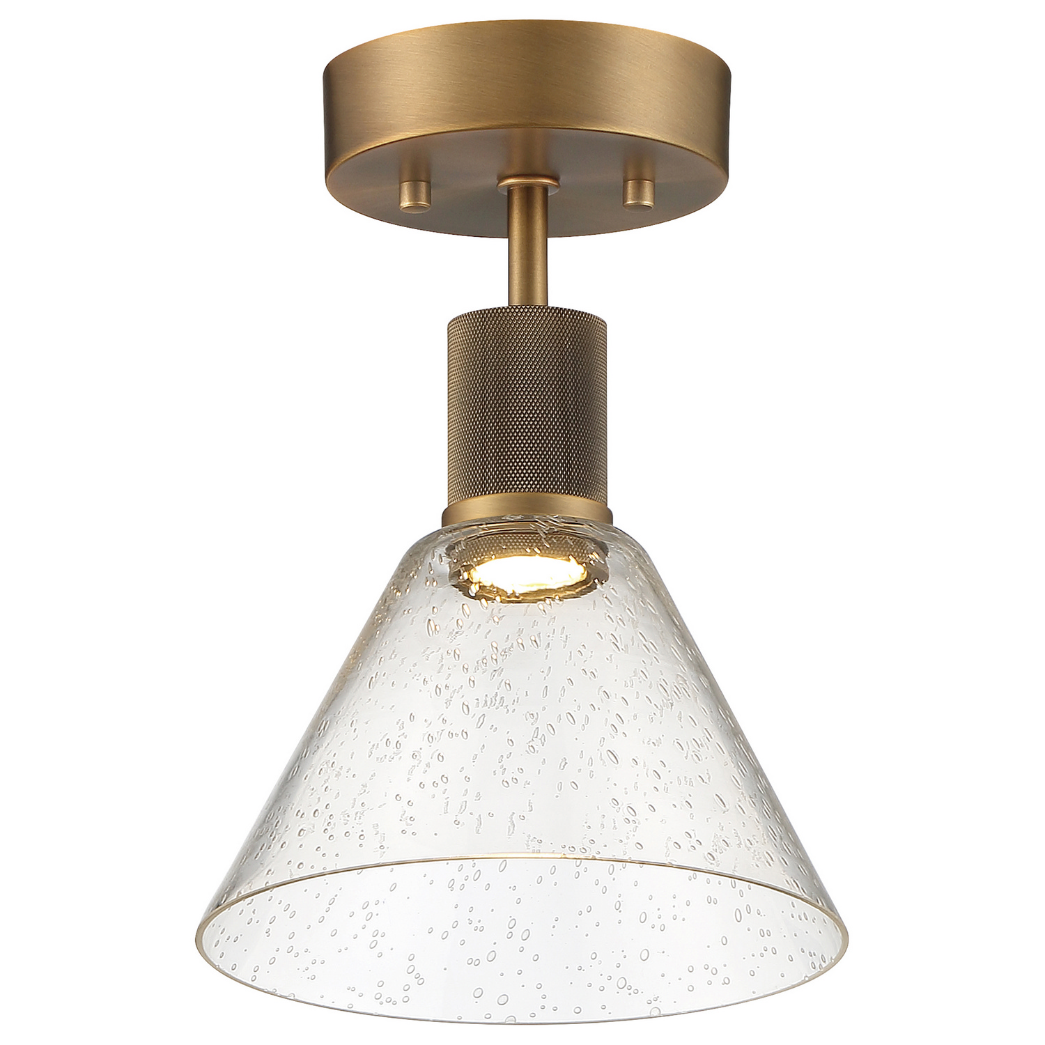 Antique Brushed Brass LED Semi-Flush Mount from the Port Nine Martini Collection
