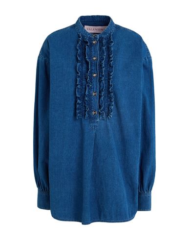 Woman Top Blue Size 6 Cotton