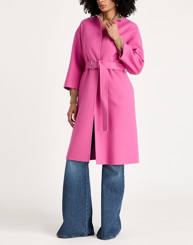 Woman Coat Magenta Size 4 Virgin Wool, Cashmere