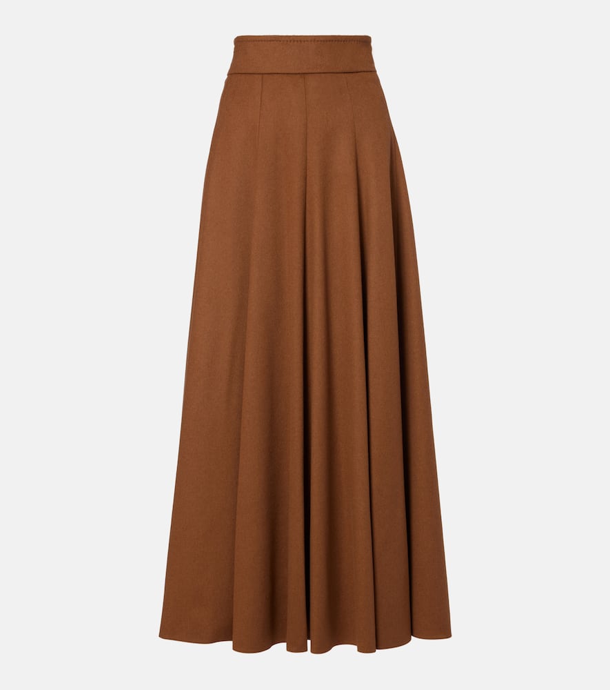 Camel hair maxi skirt