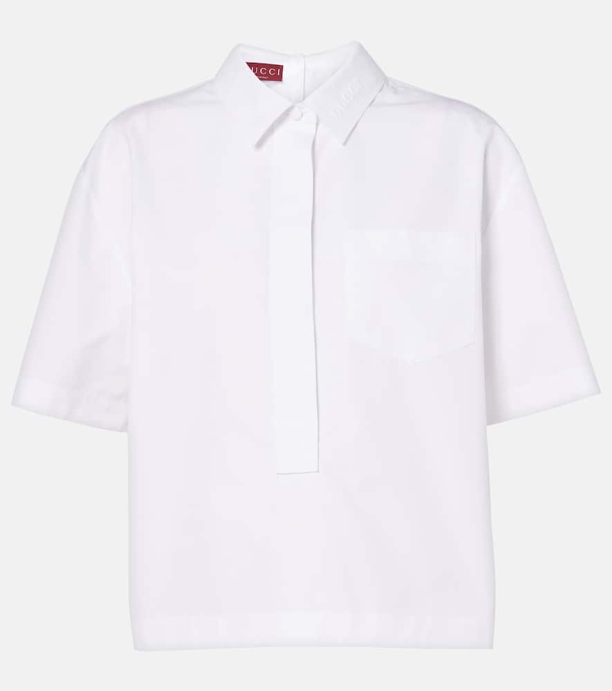 Embossed cotton poplin shirt