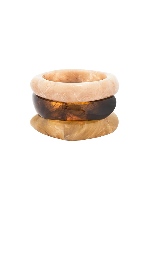 Epifene Resin Bangles Set in Brown