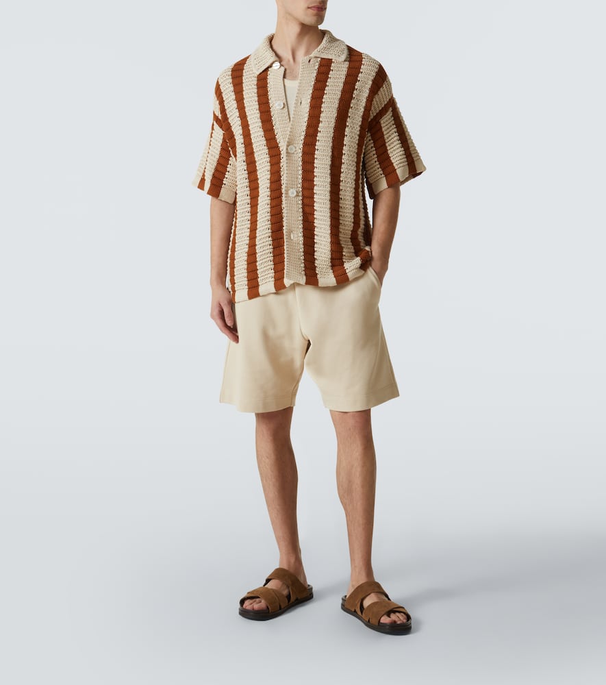 Thomas crochet cotton bowling shirt