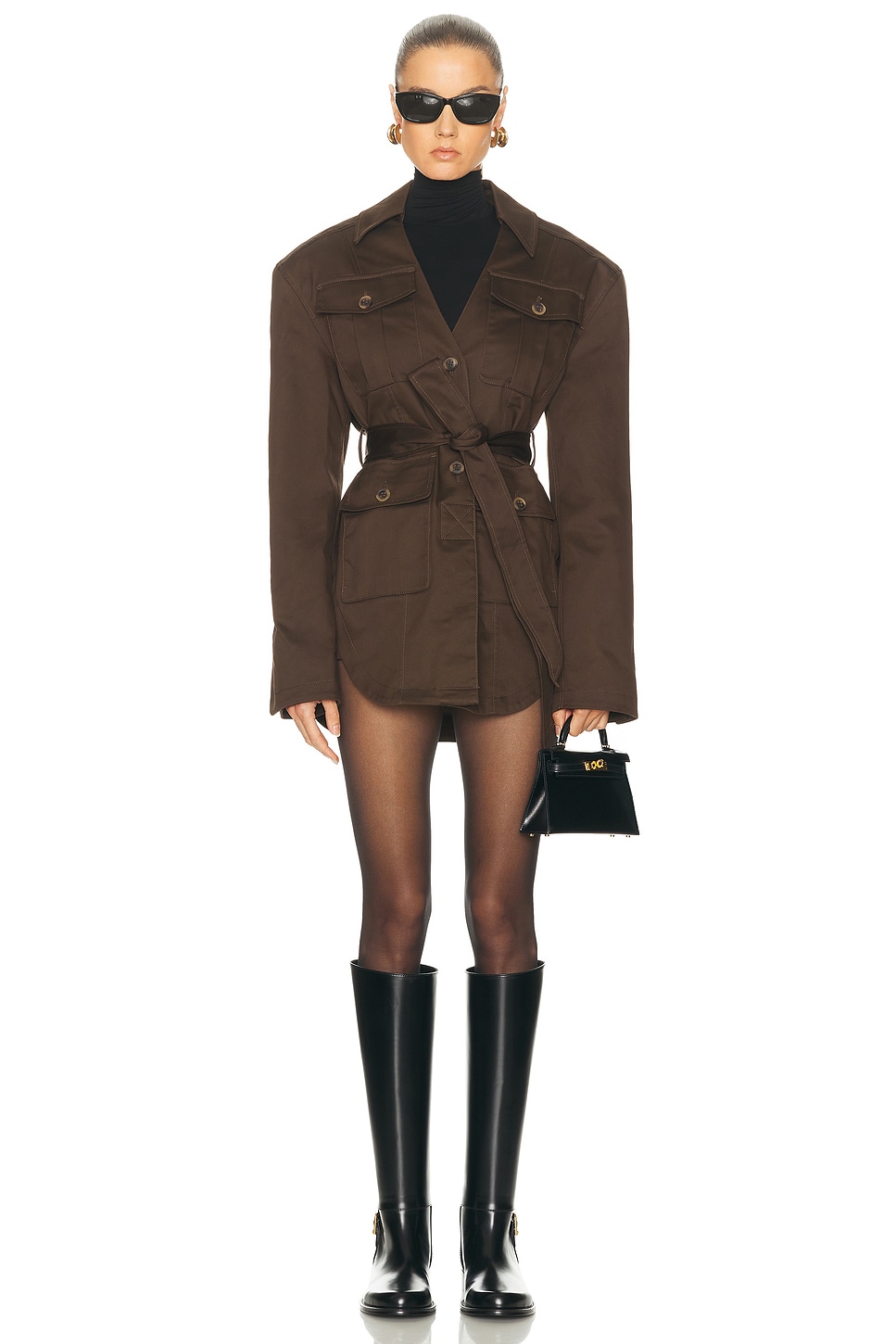 EAVES Lumi Mini Dress in Tan. - S also in M